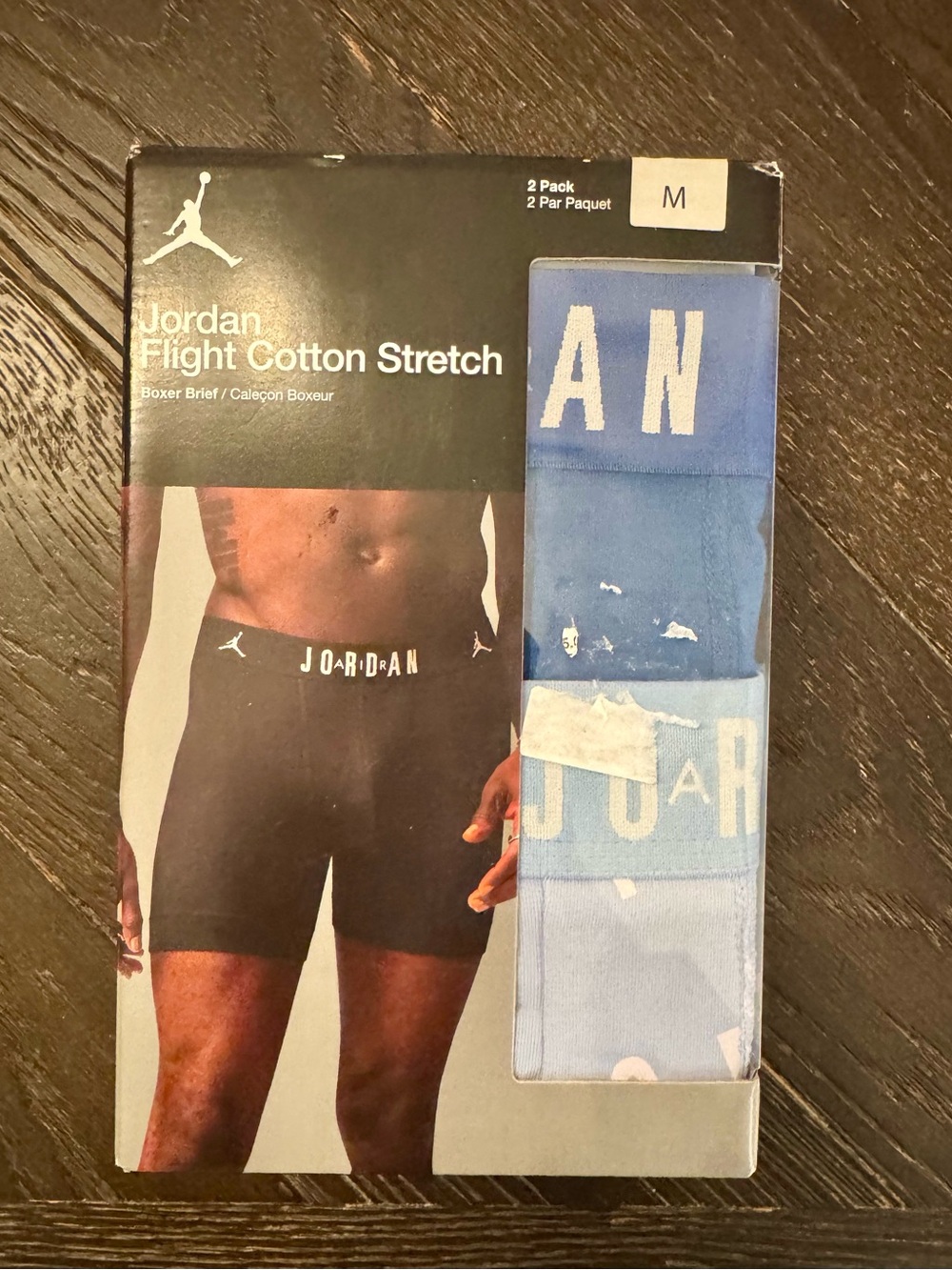 Jordan Flight Cotton Stretch 2 Pack Men’s Medium Boxer Briefs. Blue. NWT